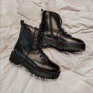 COPY - Women's Erin Lace-Up Combat Boots -
Universal Thread Black 8